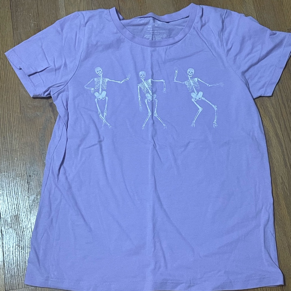 purple skeleton shirt